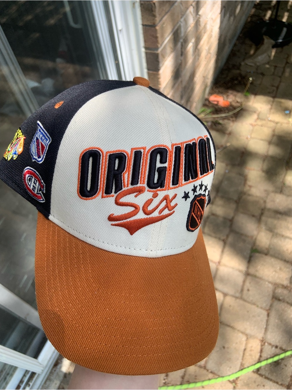 Original Six Embroidered Hockey Cap - Orange, White, Navy